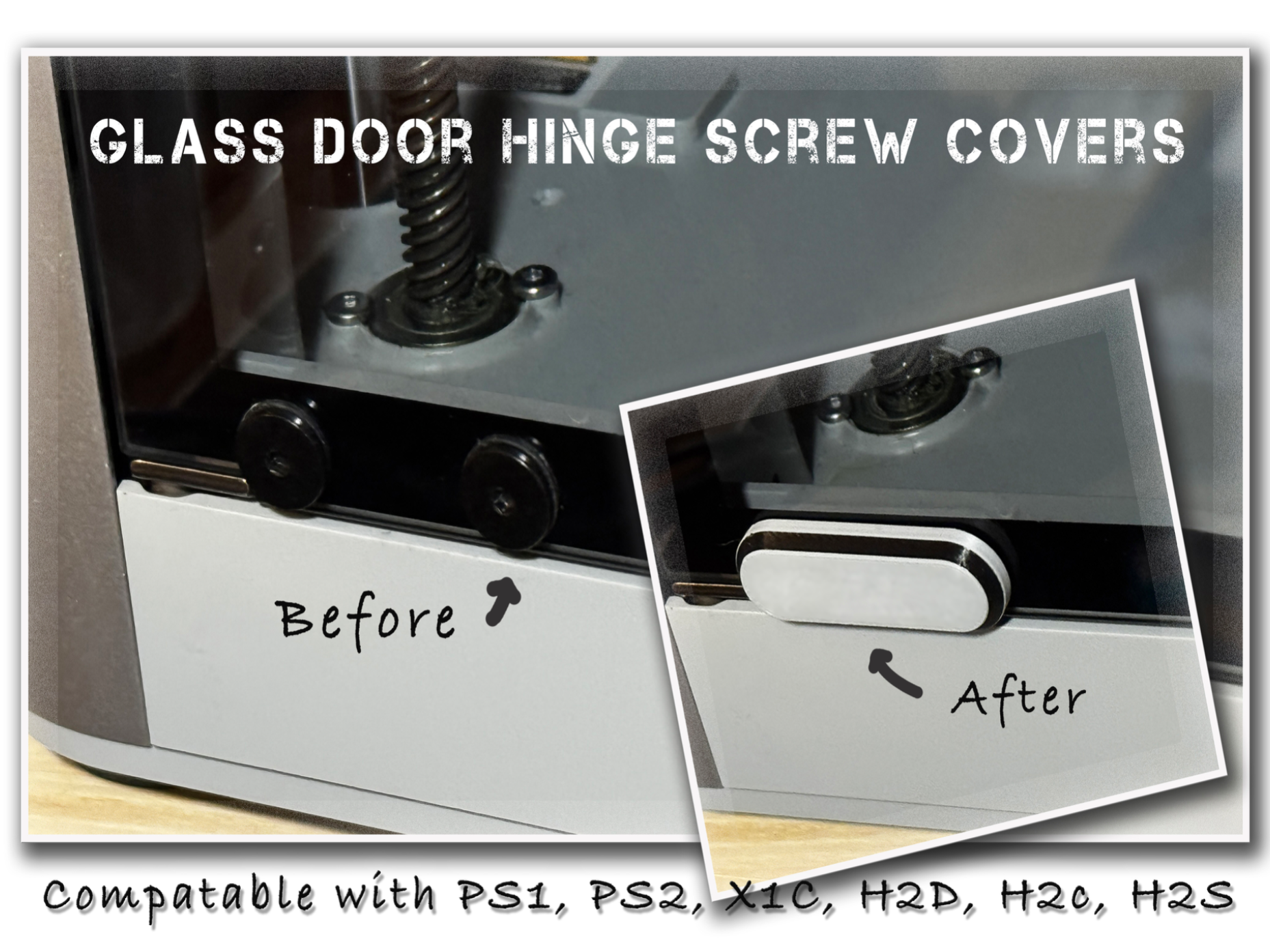 H2/X1/P2/P1 Glass Door Hinge Screw Trim Covers