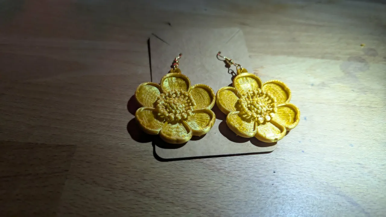 Golden Buttercup Bloom Earrings view 2