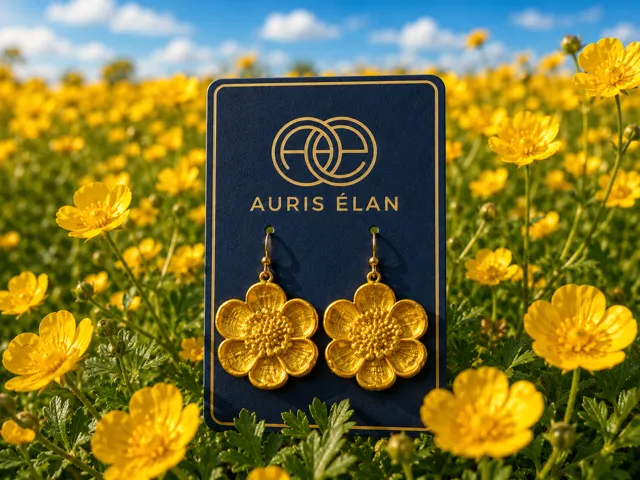 Golden Buttercup Bloom Earrings
