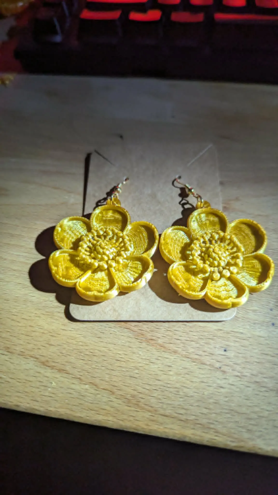 Golden Buttercup Bloom Earrings view 3