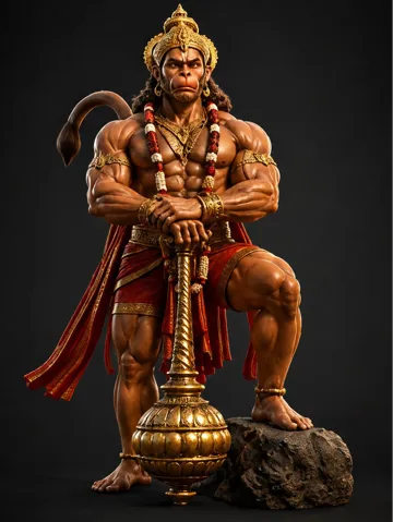 Letrero o emblema decorativo: Hanuman Ji 3D Model — vista de referencia 2