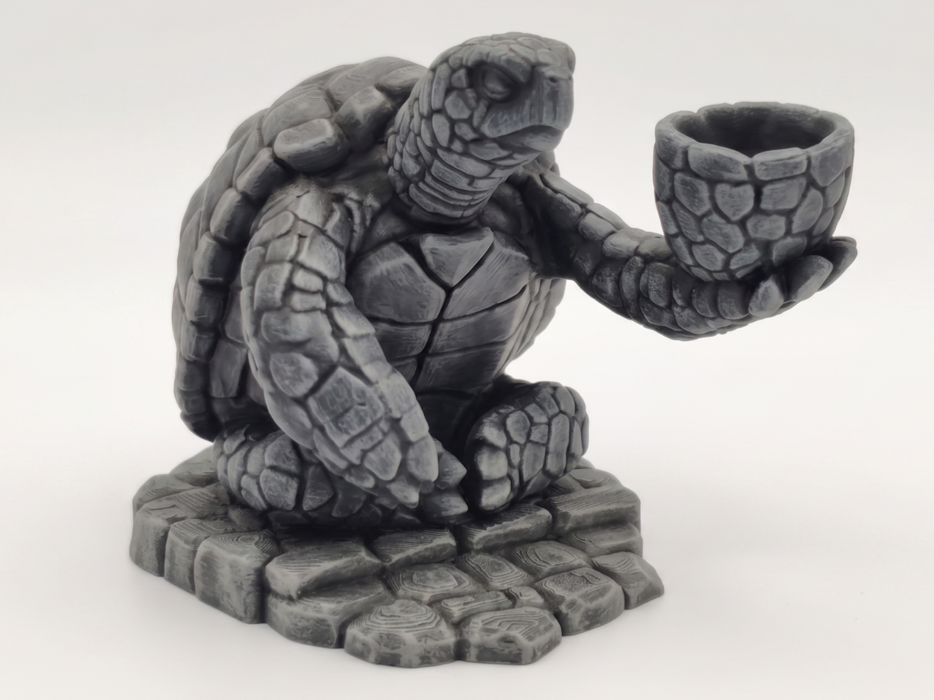 Stone Turtle Terrarium Planter