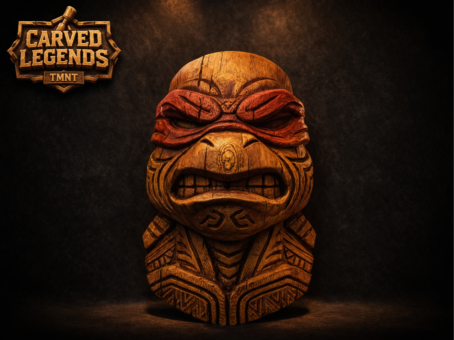TMNT Raphael Tiki Mask – Carved Legends Wall Art