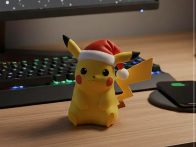 Pikachu Chritmas hat - Easy to print