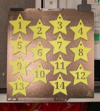 Advent calendar numbers 1-25