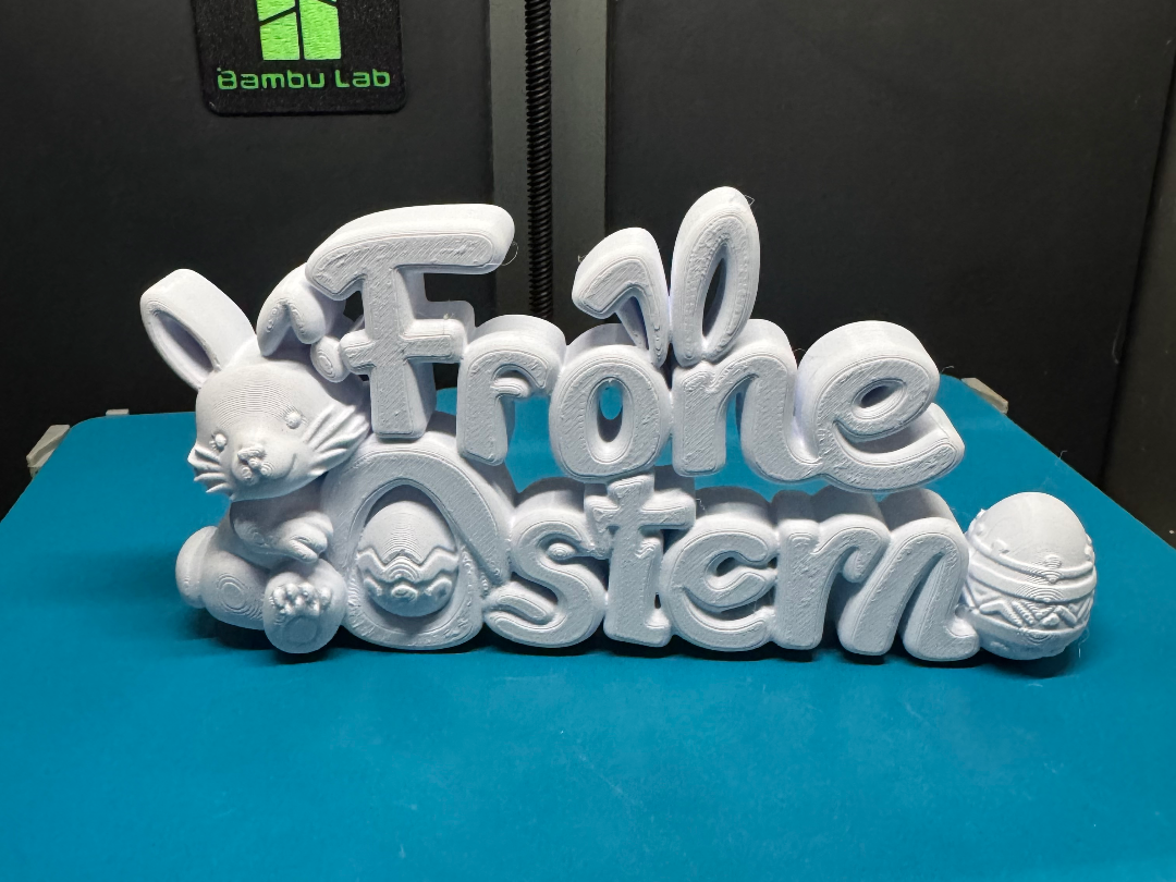 Frohe Ostern Schriftzug Hase