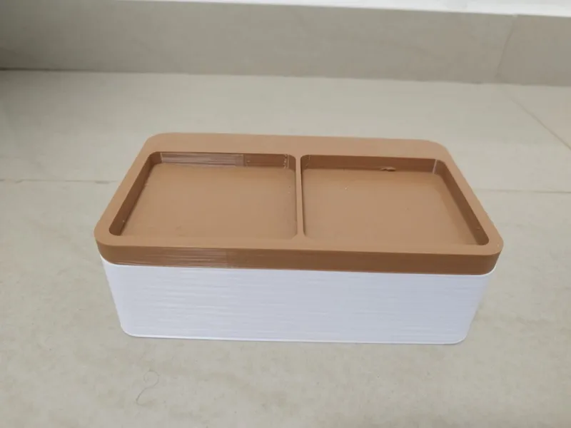 Modular Storage Box with Dual-Compartment Lid
