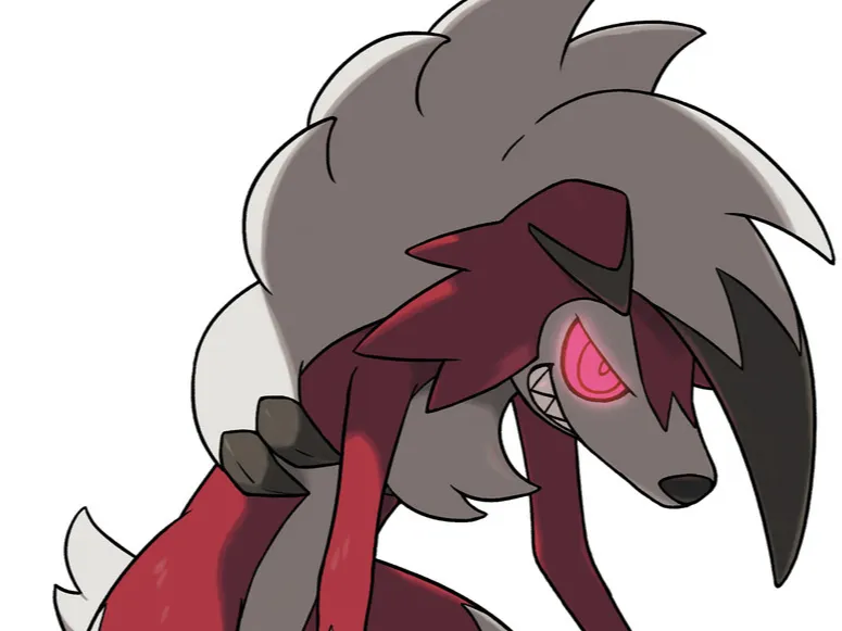 lycanroc midnight form keychain
