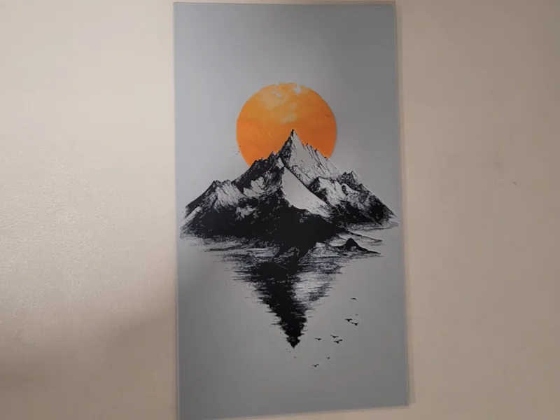 Orange Sun Over The Mountains and Water Hueforge
