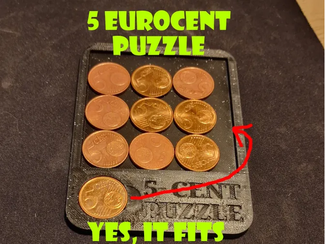 5 cent puzzle (eurocents) Make the 10th coin fit