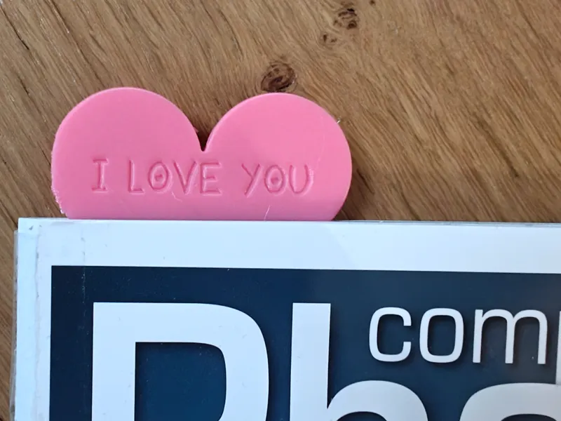 Marque page coeur, i love you