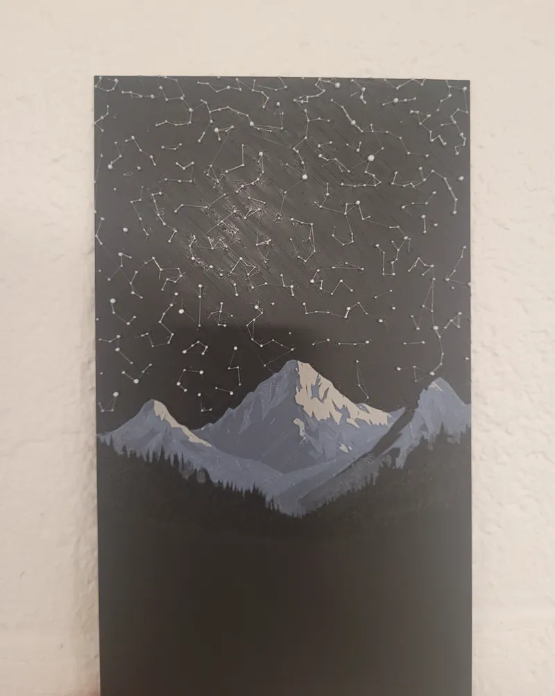 Starry Mountain Sky Hueforge