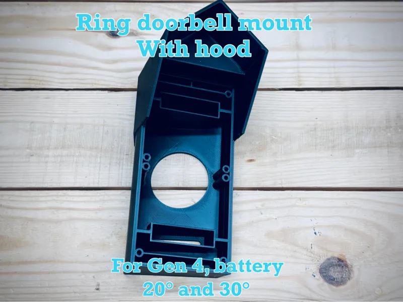 Ring doorbell mount with hood, 20/30 degree, GEN 4