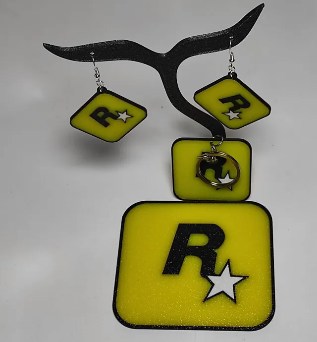 Rockstar Games: Coasters, Keychain and Earrings