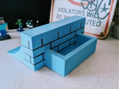 Fingerboard Brick Ledge with Quarter + Planter