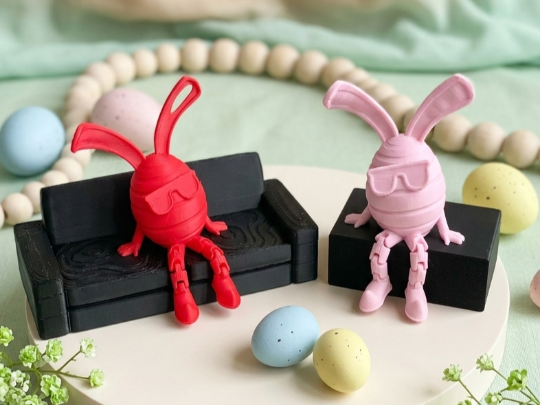 Easter Egg Bunny Cool with glasses and legs/hands