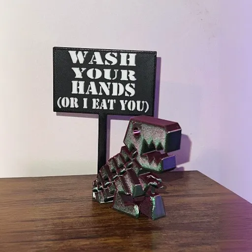 Flexi Rex Holding Soap Wash Your Hands Sign