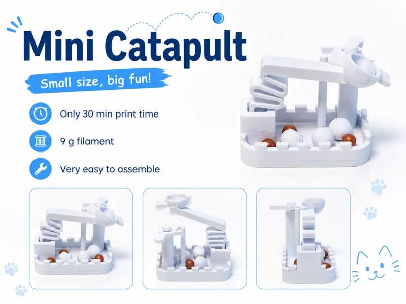 Mini Catapult Toy Fidget Fun Poop Clicker Bonbon