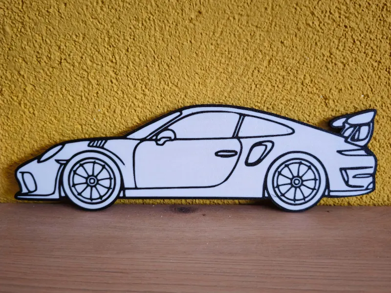 Porsche GT3 RS 2D Bild / Wandkunst wendbar