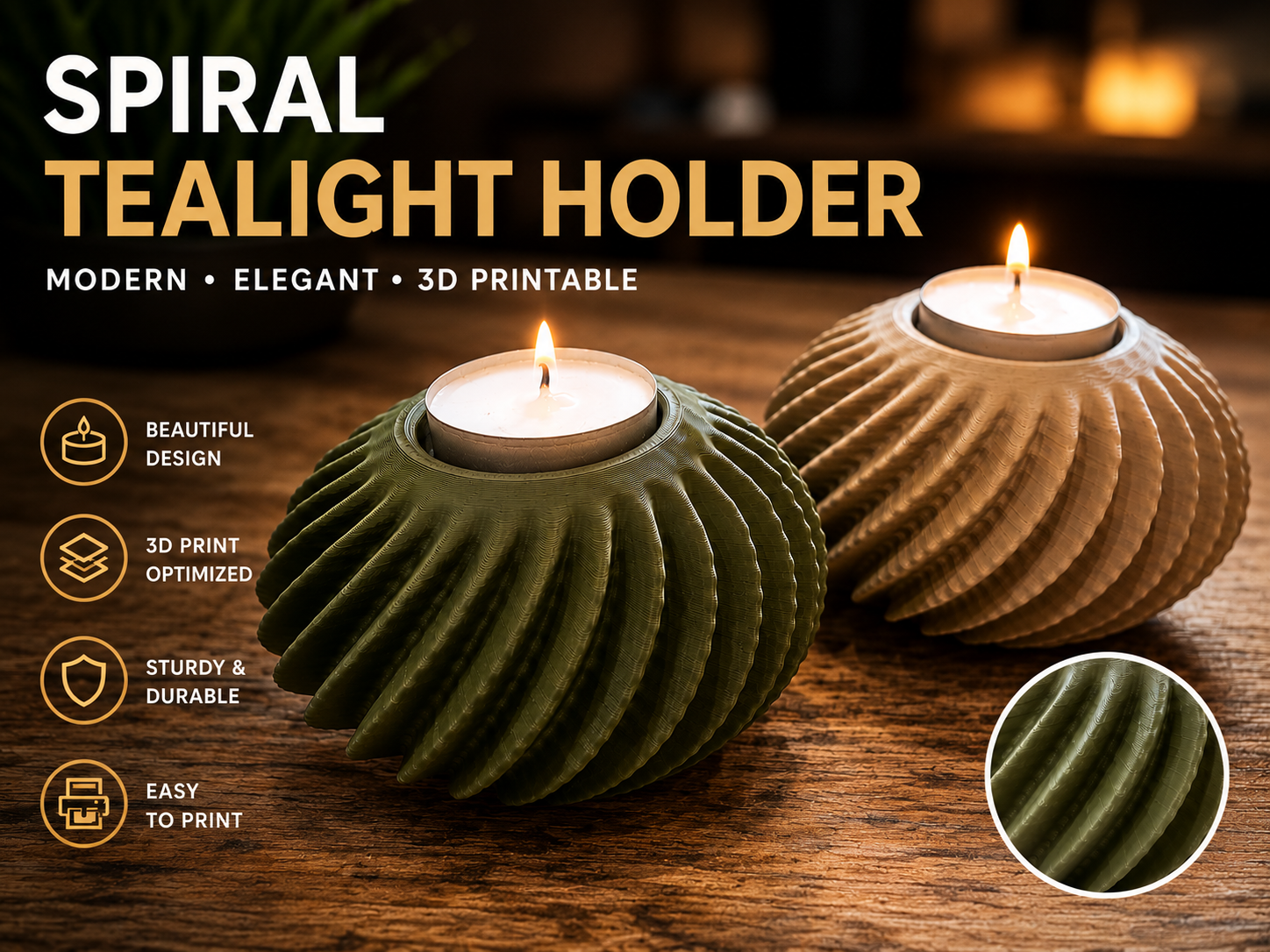 LumaShell Spiral Teelichthalter Home Decor Design