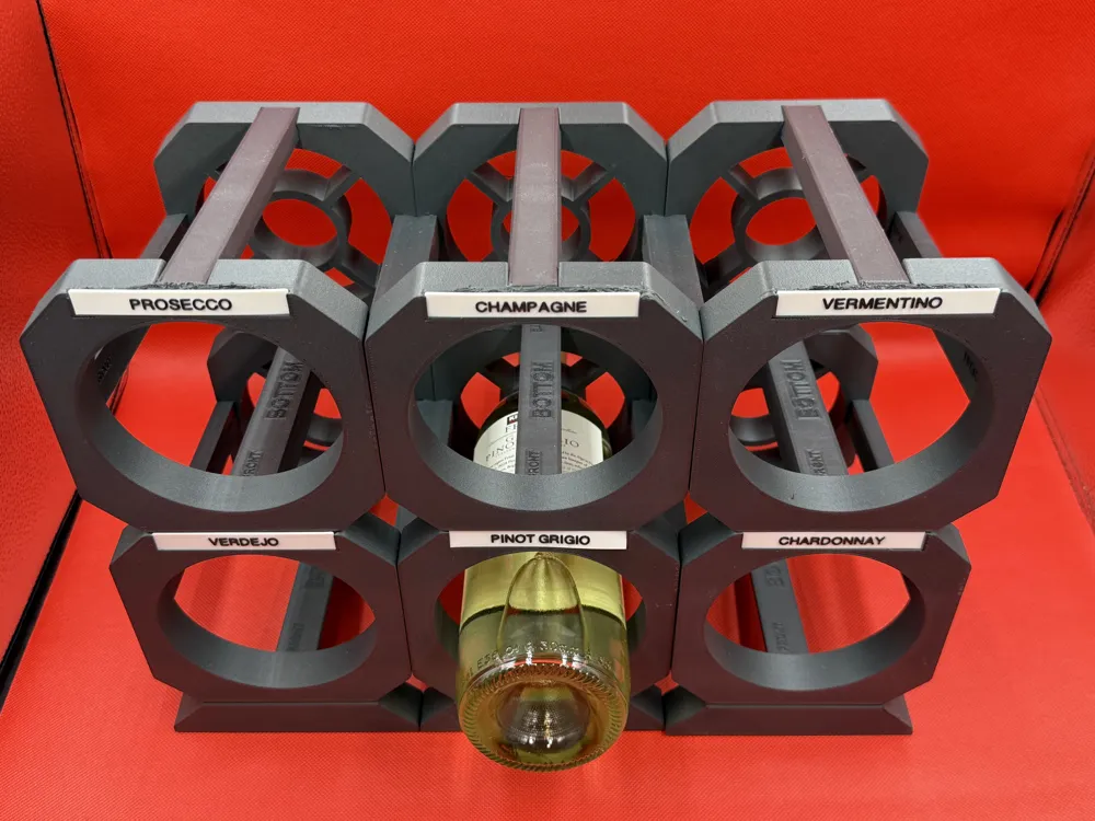 Tilted Modular Wine Rack - Free 3D Print Model - MakerWorld