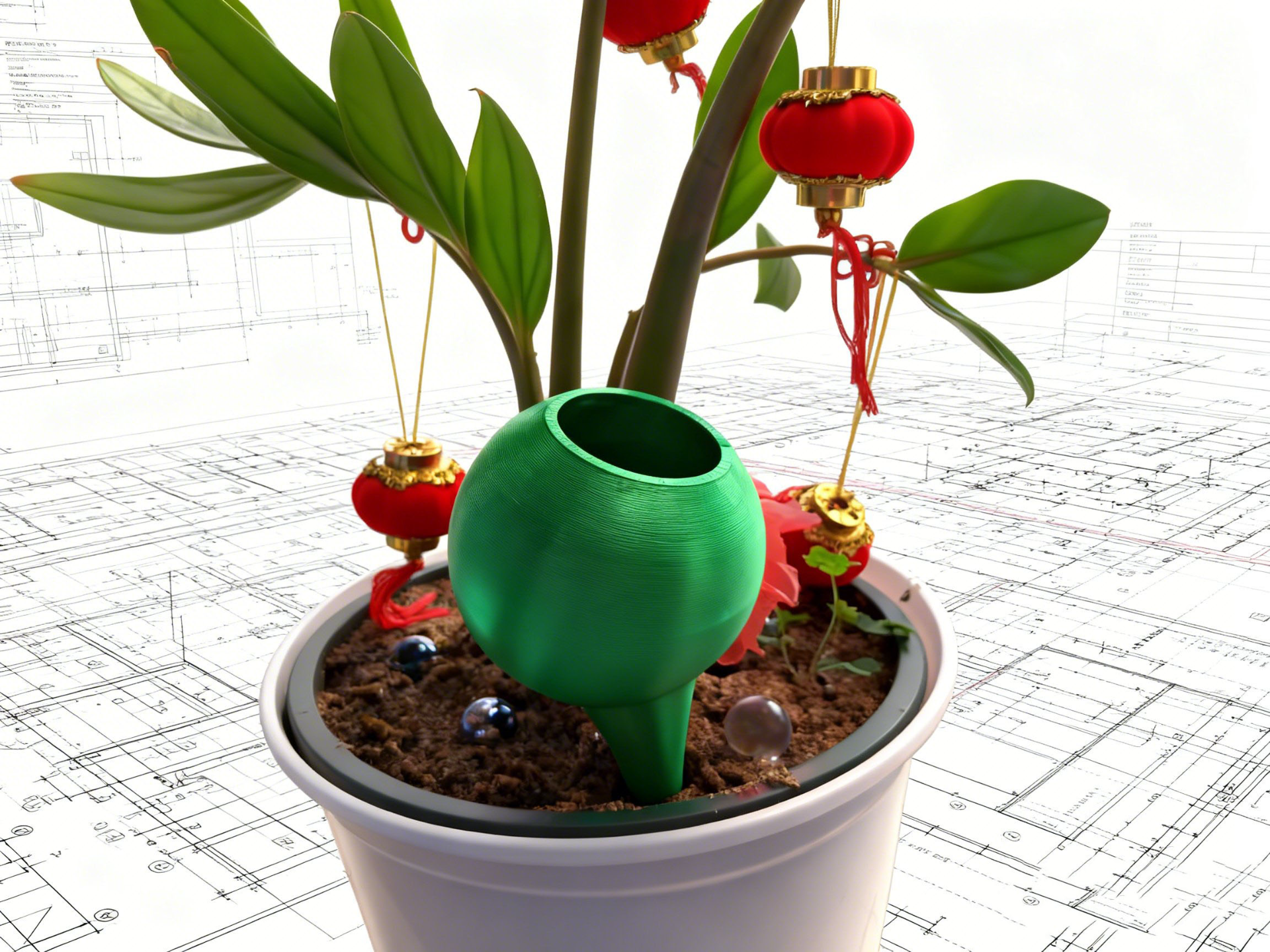 绿植自动浇水器带盖