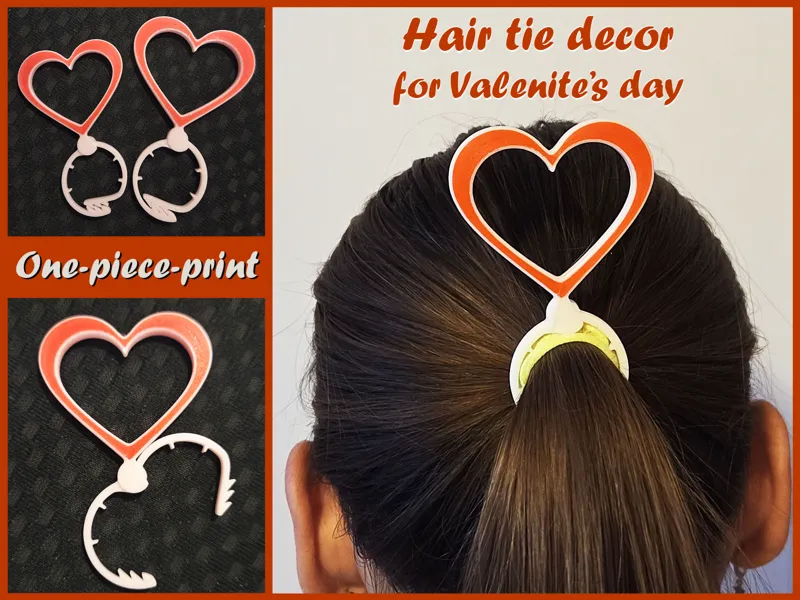 Valentines Hair Tie Decor (Heart)
