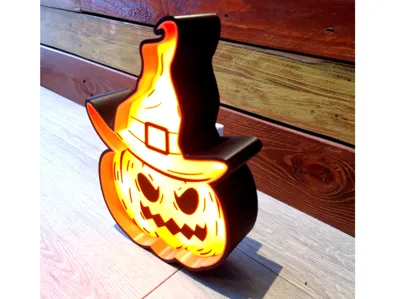 Witch Pumpkin Lamp