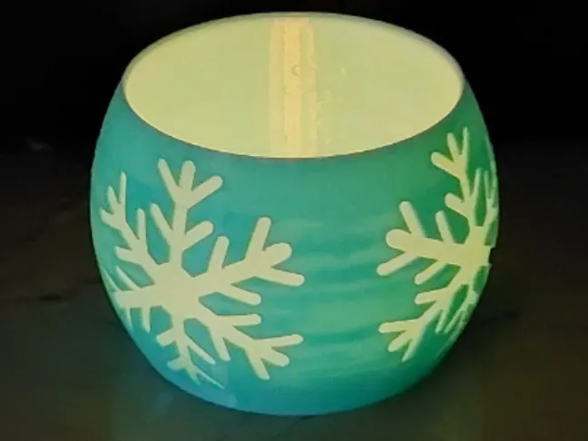 Teelicht mit Schneeflocke