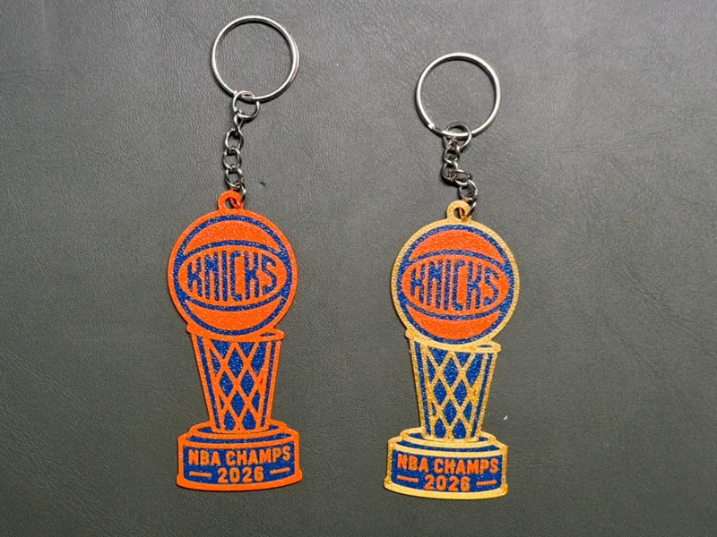 NY Knicks 2026 NBA Champions Trophy Keychain