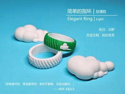 lightweight, wearable, rotatable, Print in Place, leisurely theme, let go of obsession, break free from attachment, reject internal friction, simple ring