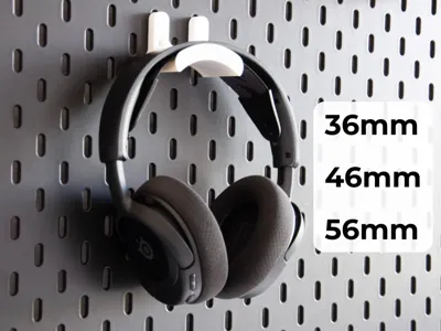 Headphones holder for SKADIS IKEA 36/46/56mm