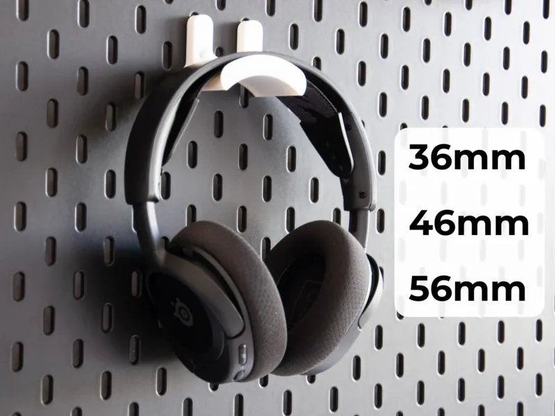 Headphones holder for SKADIS IKEA 36/46/56mm