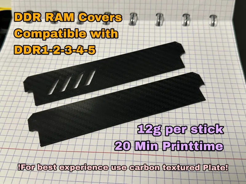 DDR RAM Stealth Covers Carbon Stealth