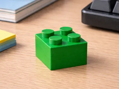 2x2 Brick – 3D Printable Classic Block (Brick)