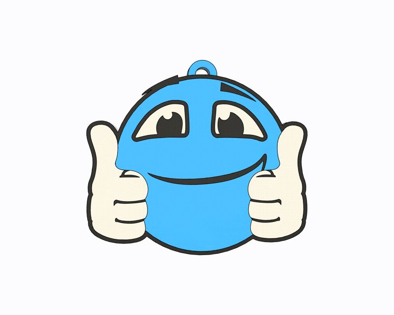 Blue Emoji - Okkey Keychain, Earring, Bagcharm