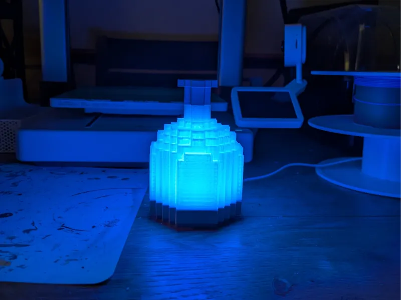 DOOM Inspired Health Potion Bottle Desk Lamp 