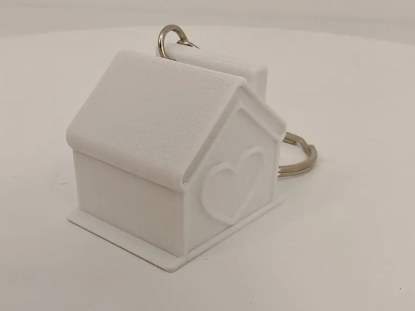 Cute House Keychain with Heart - Free 3D Print Model - MakerWorld