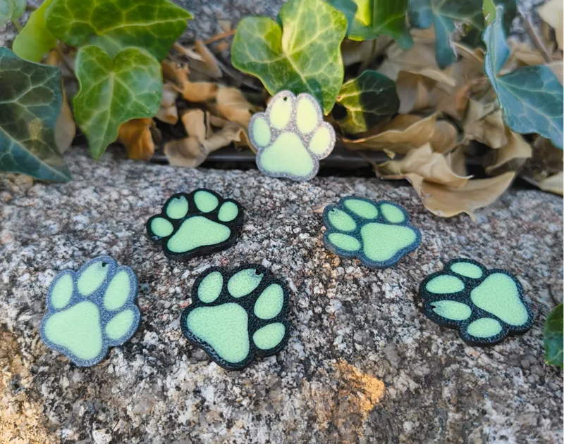 Animal footprint keychain