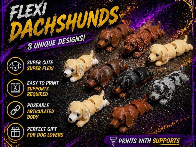 Dachshund Flexi - 8 Different styles