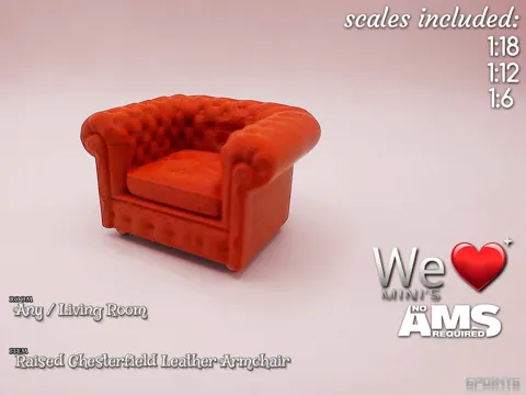 Accesorio para boquillas: WLM - Raised Chesterfield Leather Armchair — referencia de MakerWorld