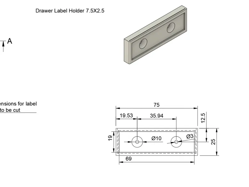 Label Holder STL 7.5 X 2.5