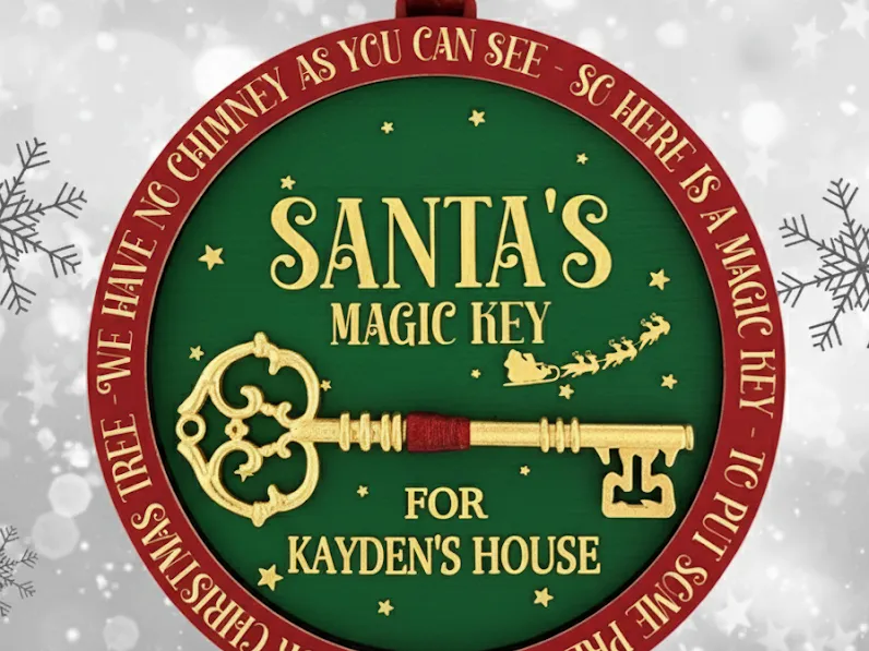 personalised santas Magic Key christmas Decoration