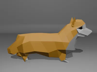 low poly corgi