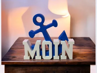 MOIN lettering with anchor