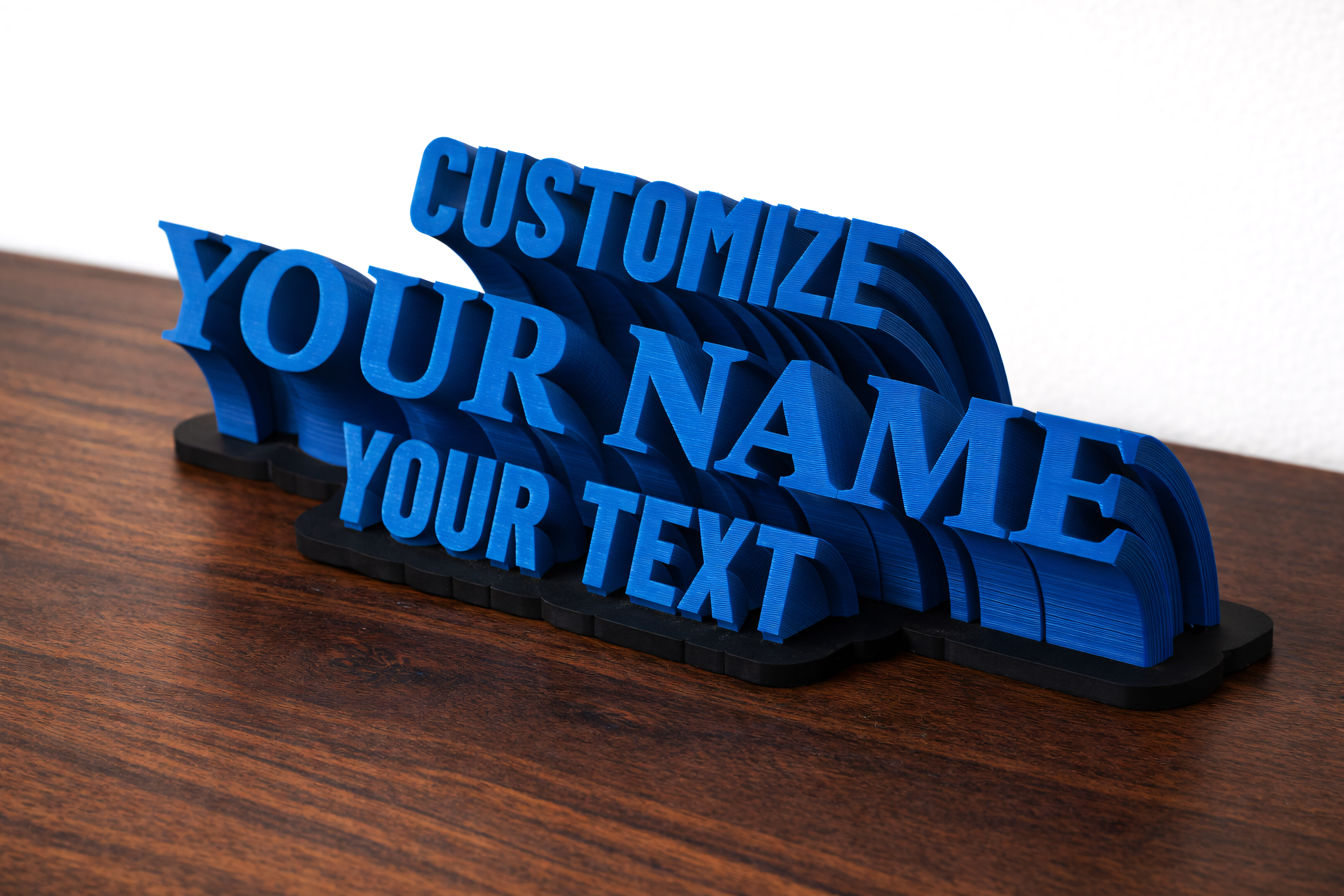 Parametric 3-line Sweeping Customizable Name Plate - 1