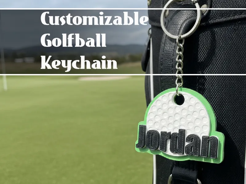 Golf Ball Keychain (Customizable Name/Number)