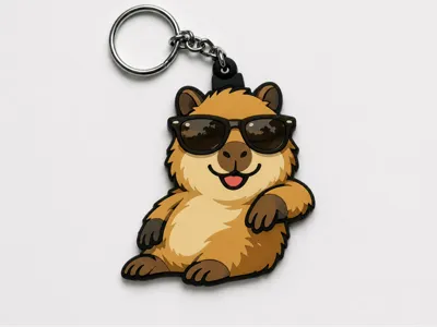 Stylish capybara keychain