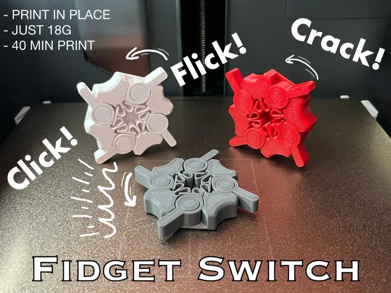 Satisfying Multiple Switch Fidget - Print in place
