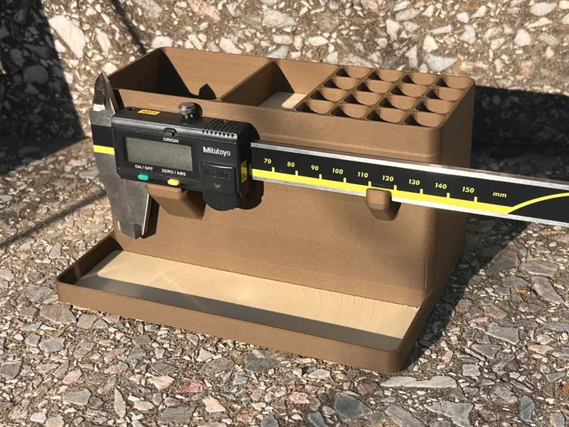 Desk organizer with digital caliper holder